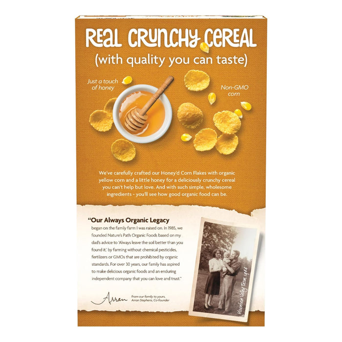 Nature'S Path  Organic Honey'D Corn Flakes Cold Cereal Box   10.6 OZ