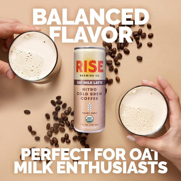 Rise Brewing Nitro Cold Brew Coffee Oat Milk Latte 7 oz