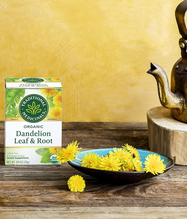 Traditional Medicinals  Tea Organc Hrbl Dndln Leaf Rt  16 Bag