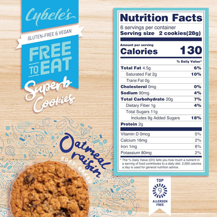 Cybele'S Free To Eat Oatmeal Raisin Cookies 6 Oz