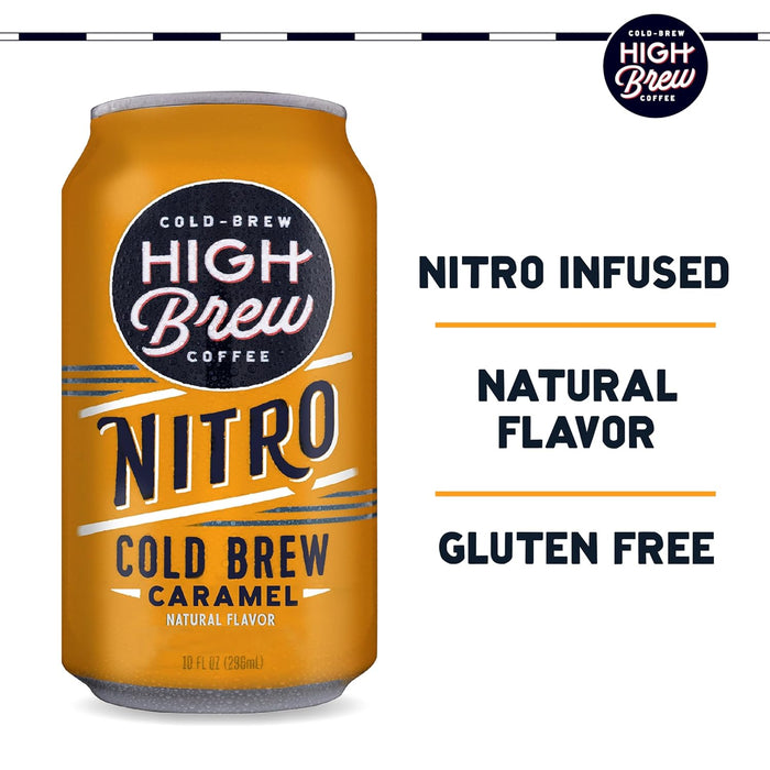 High Brew Coffee  Nitro Cold Brew Caramel   10 fl oz