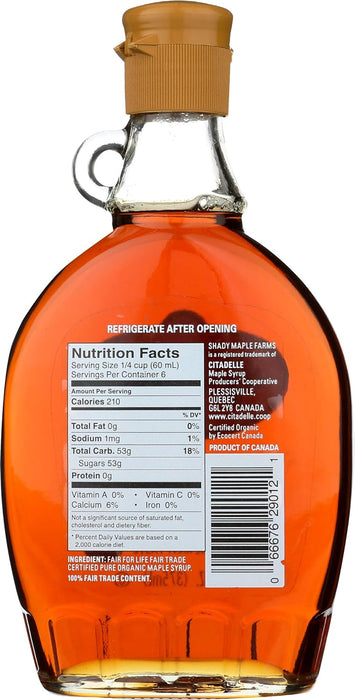 Shady Maple Farms  Pure Syrup Us Grade A Amber  12.7 Oz