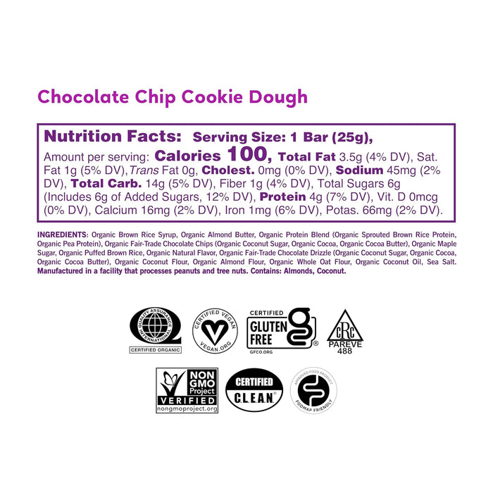 Gomacro  Organic Kids Macrobar Chocolate Chip Cookie Dough   6.3 Oz