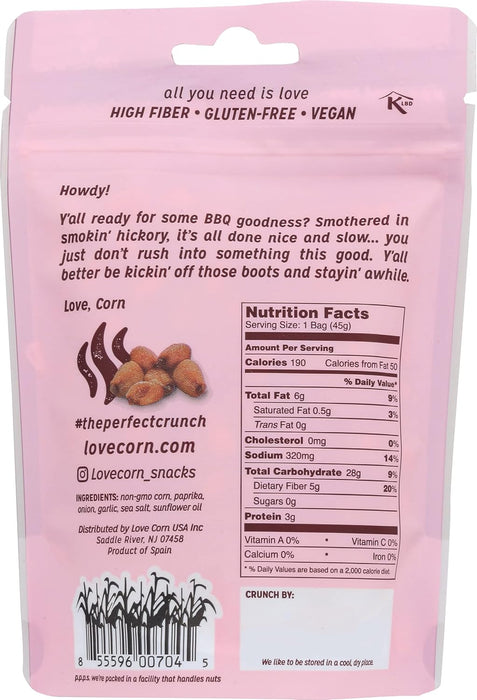 Love Corn  Smoked Bbq Roasted Crunchy Corn Snack  1.6 Oz