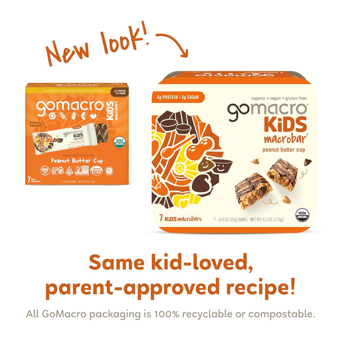 Gomacro  Organic Kids Macrobar Peanut Butter Cup   6.3 Oz