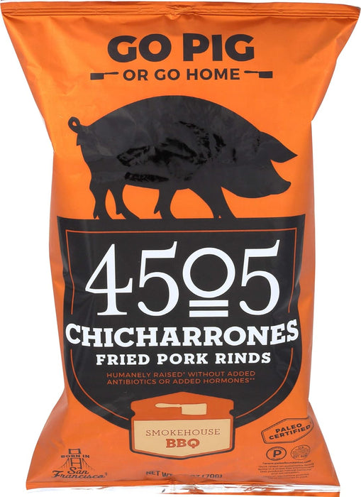 4505 Meats  Chicharrones Fried Pork Rinds Smokehouse Bbq  2.5 Oz