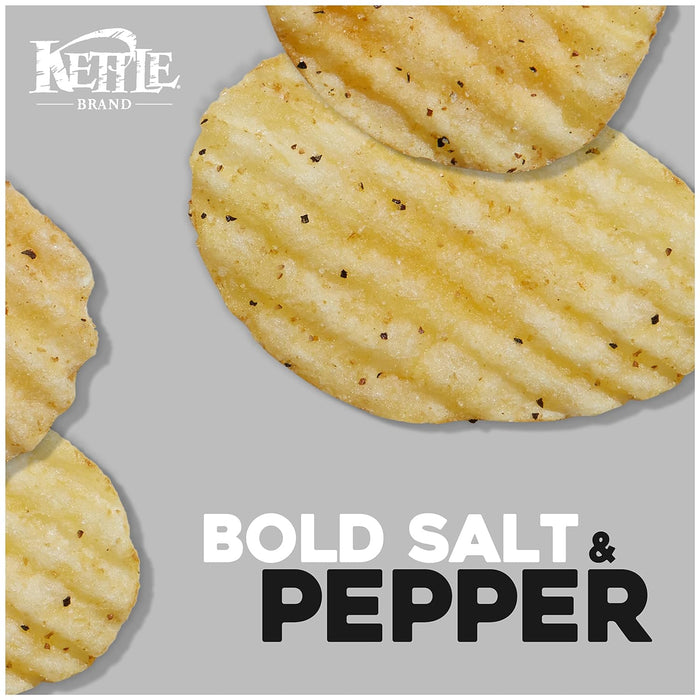 Kettle Brand  Salt & Ground Pepper Krinkle Cut Potato Chips  5 Oz