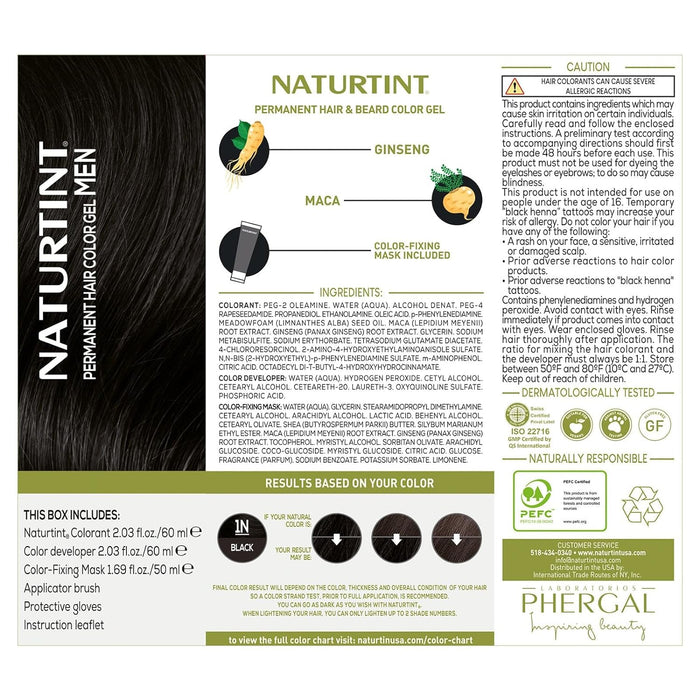 Naturtint Black Permanent Hair Color Gel 5.75 Fl 1N Black