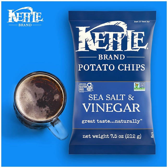 Kettle Brand  Salt & Vinegar Potato Chips  7.5 Oz