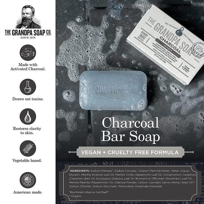 The Grandpa Soap Co.  Charcoal Detoxify Bar Soap  1 Each  4.25 Oz