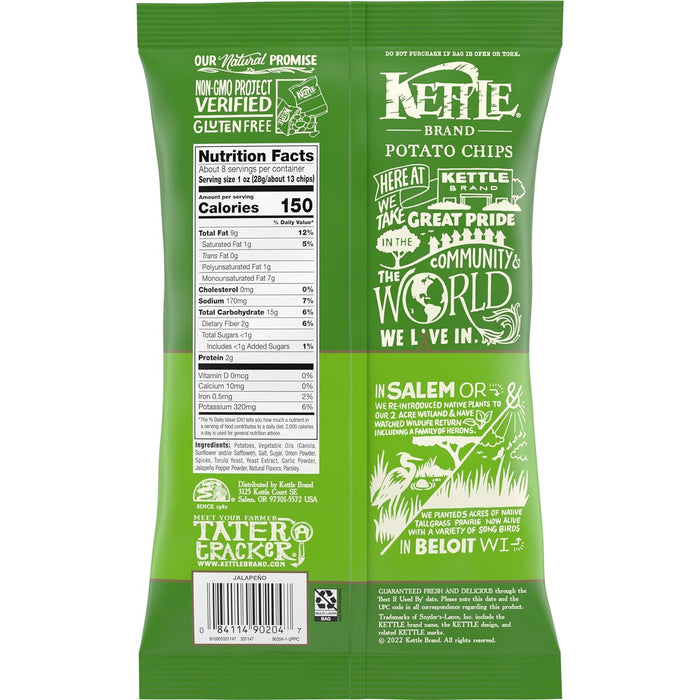 Kettle Brand  Potato Chips Jalapeno  7.5 Oz