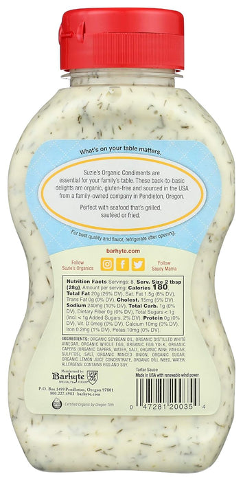 Suzie's Organic Tartar Sauce Gluten Free 8 oz