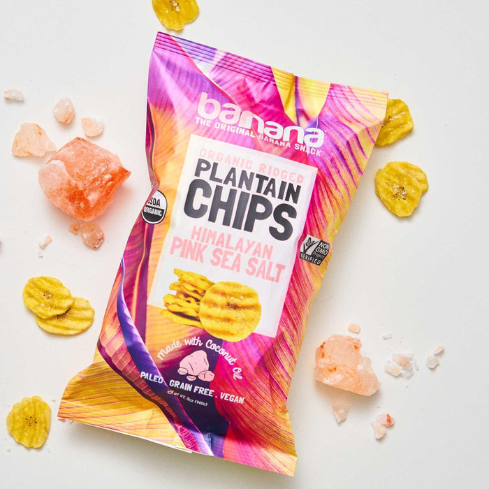 Barnana  Organic Plantain Chips Pink Himalayan Salt  5 Oz