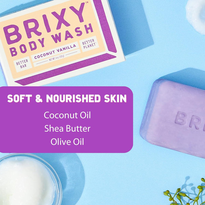 Brixy Body Wash Bar Coconut Vanilla 1 Each 4 Oz