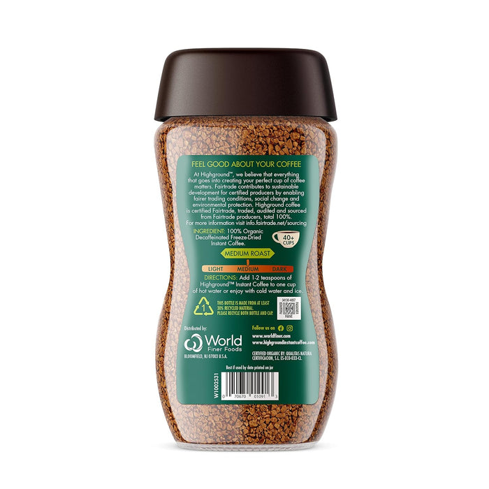 Highground  Organic Instant Decaf Coffee   3.53 oz