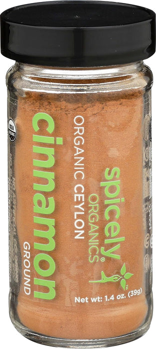 Spicely Organics  Organic Cinnamon Ground Ceylon  1.4 Oz