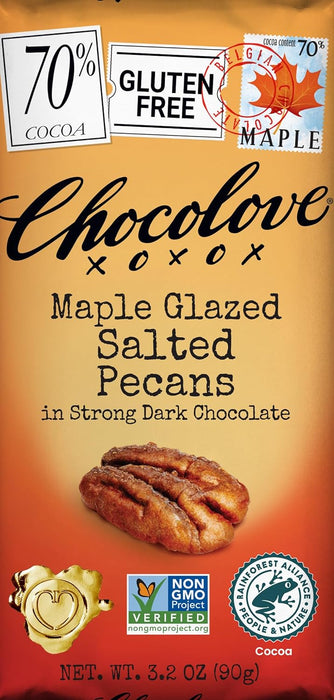 Chocolove Maple Glazed Salted Pecans In Strong Dark Chocolate 3.2 Oz