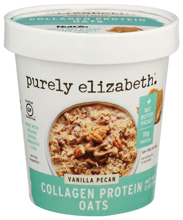 Purely Elizabeth  Collagen Protein Oats Cup Vanilla Pecan Cup   2 Oz