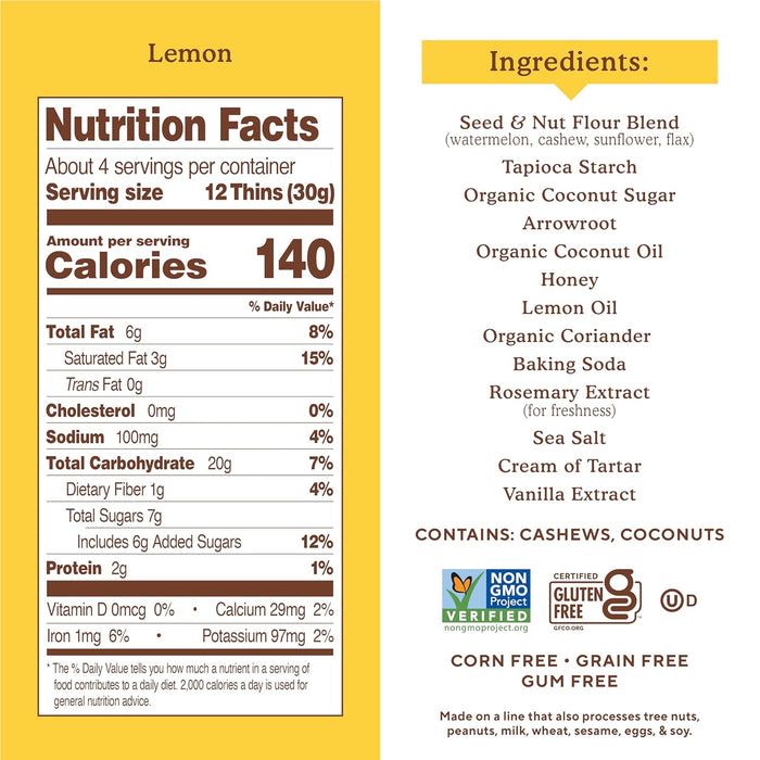 Simple Mills Lemon Sweet Thins 4.25 OZ