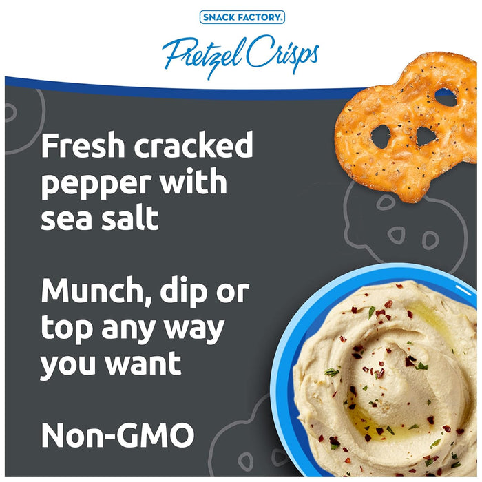 Snack Factory  Pretzel Crisps Deli Style Sea Salt And Cracked Pepper  7.2 Oz