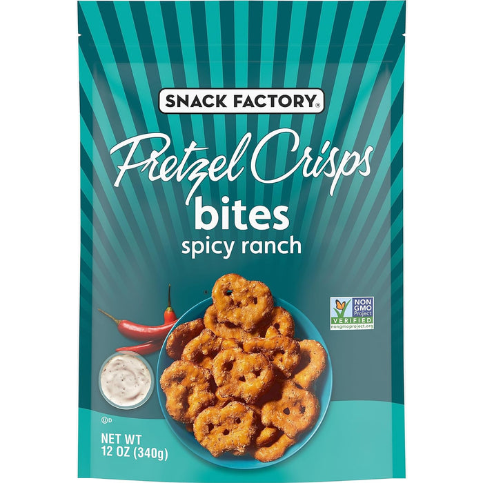 Snack Factory  Pretzel Crisps Bites Spicy Ranch  12 Oz