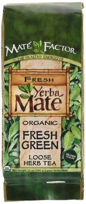 The Mate` Factor  Organic Yerba Fresh Green Loose Tea  12 Oz