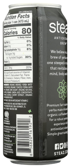 Steaz  Organic Yerba Mate Mint 2 Be  16 Fl Oz