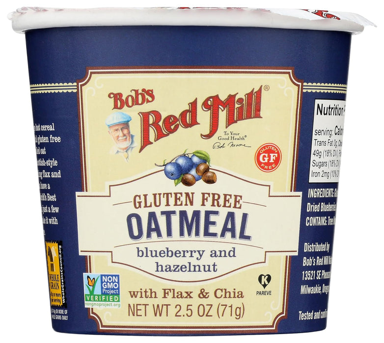 Bob'S Red Mill  Gluten Free Oatmeal Cup Blueberry And Hazelnut   2.5 Oz