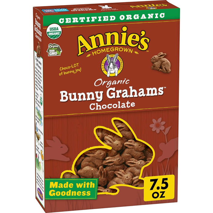 Annie'S Homegrown  Organic Bunny Grahams Chocolate  7.5 Oz