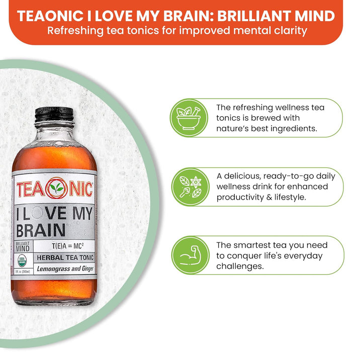 Teaonic  I Love My Brain Herbal Tea Supplement  8 Fl Oz