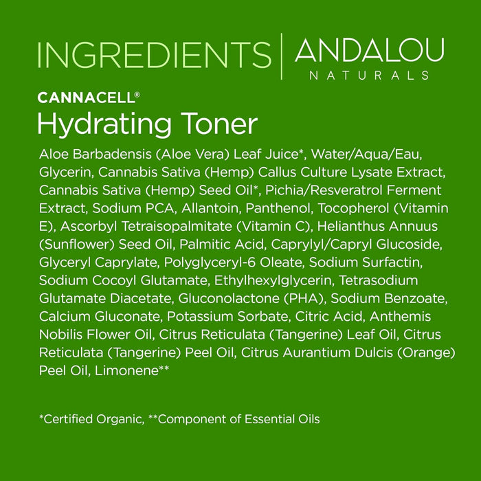 Andalou Naturals Cannacell Hydrating Toner 1 Each 6.7 Oz