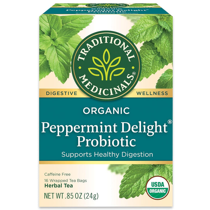 Traditional Medicinals  Probiotic Tea Peppermint Delight  16 Bag