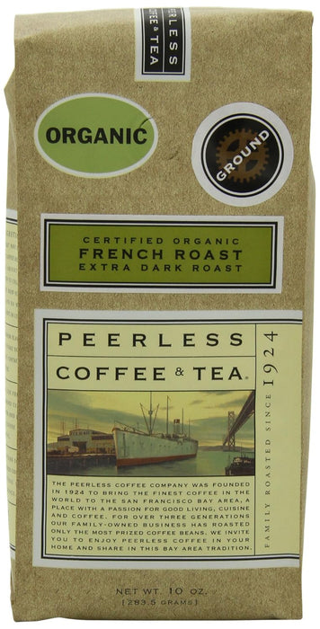 Peerless Coffee & Tea  Organic Coffee Ground French Roast   10 oz