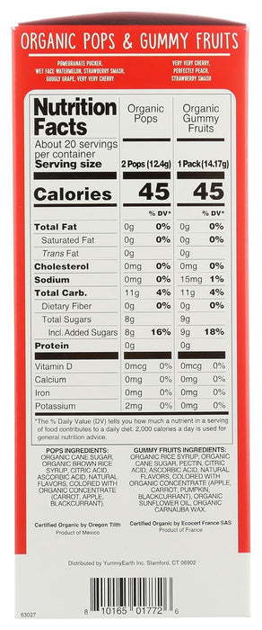 YumEarth Pops And Gummy Fruits 9.4 oz