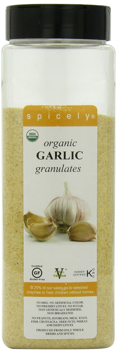 Spicely Organics  Organic Garlic Granules Spice  21 Oz