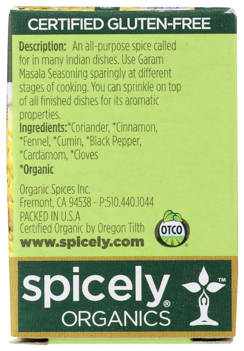 Spicely Organics  Organic Garam Masala Seasoning  .5 Oz