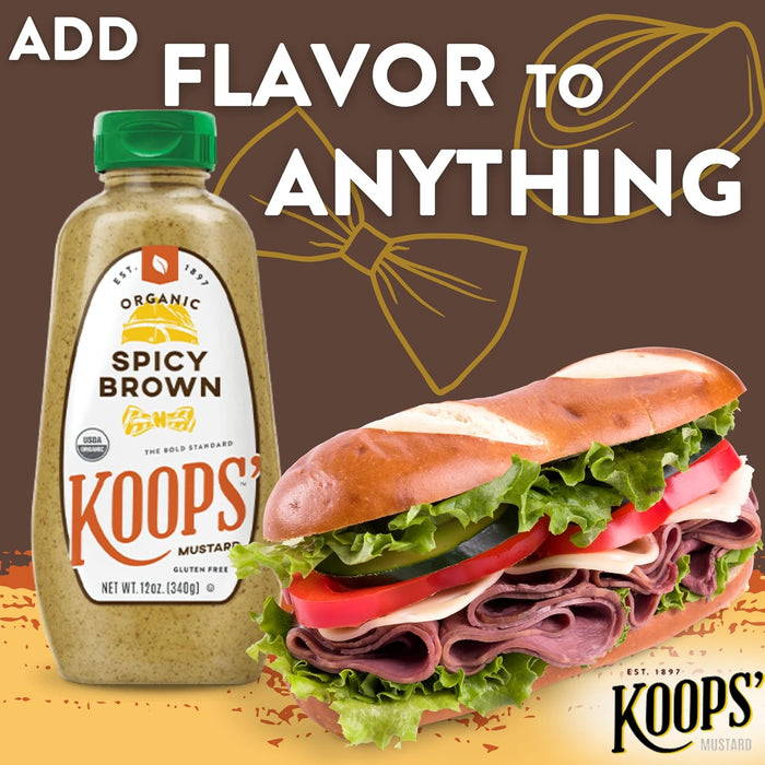 Koops' Organic Spicy Brown Mustard Gluten Free 12 oz