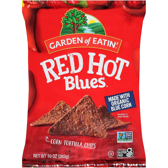 Garden Of Eatin'  Organic Gluten Free Blue Corn Tortilla Chips Red Hot  10 Oz