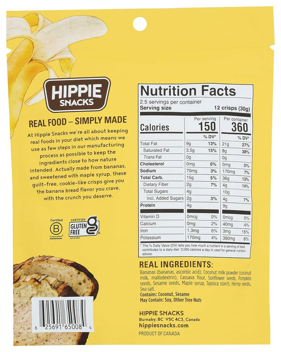 Hippie Snacks  Original Banana Bread Crisps  2.5 Oz