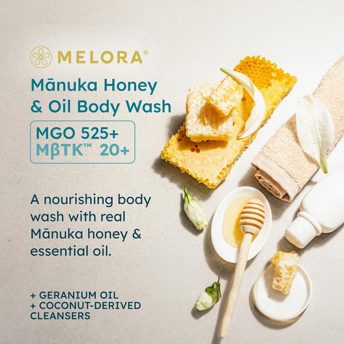 MELORA Manuka Honey Body Wash 7 Oz