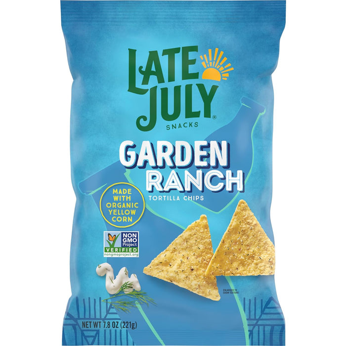Late July  Garden Ranch Tortilla Chips Made With Og2 Yellow Corn   7.8 Oz