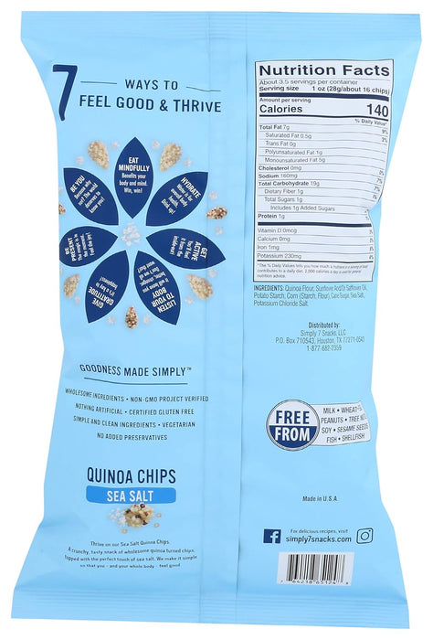 Simply7  7 Chips Quinoa Sea Salt  3.5 Oz