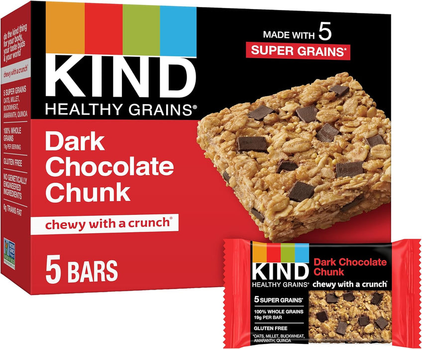 Kind  Healthy Grains Dark Chocolate Chunk Bar   5/1.2 Oz