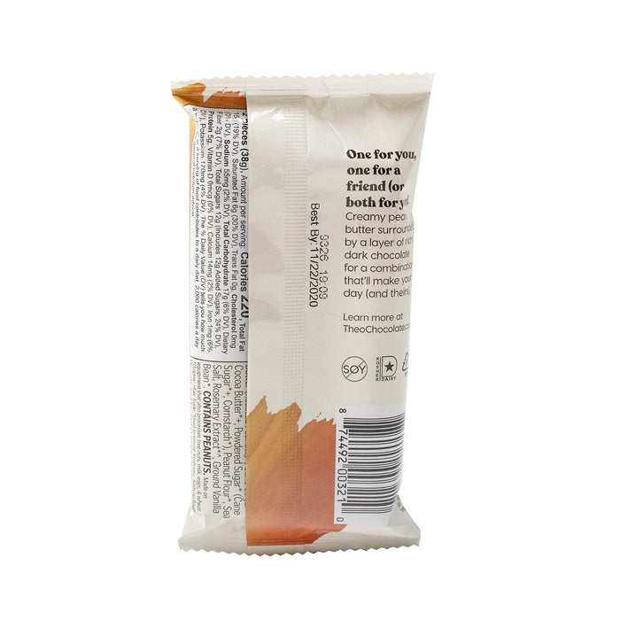 Theo Chocolate Organic Peanut Butter Cups 55% Dark Chocolate 1.3 Oz