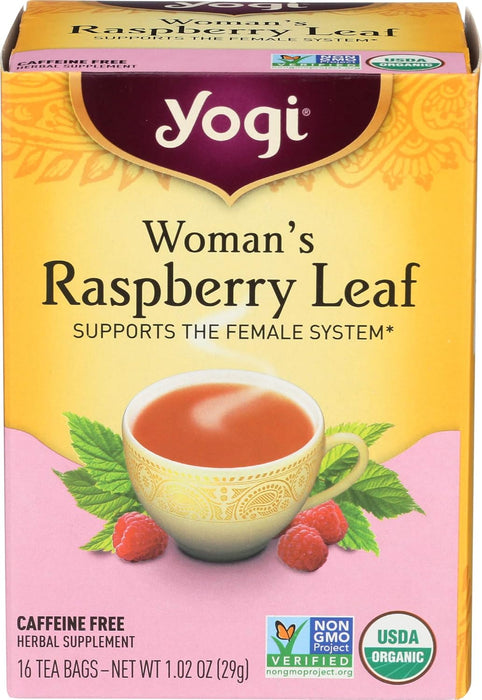 Yogi  Organic Woman'S Herbal Tea Raspberry Leaf 1 Tea Bags  16 Bag