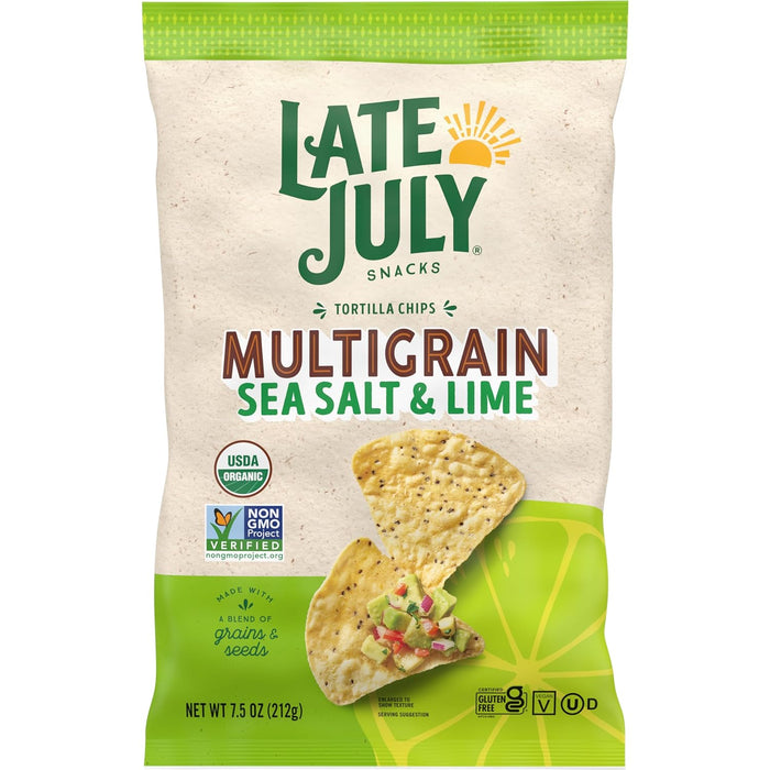 Late July  Organic Tortilla Chips Multigrain Sea Salt And Lime  7.5 Oz