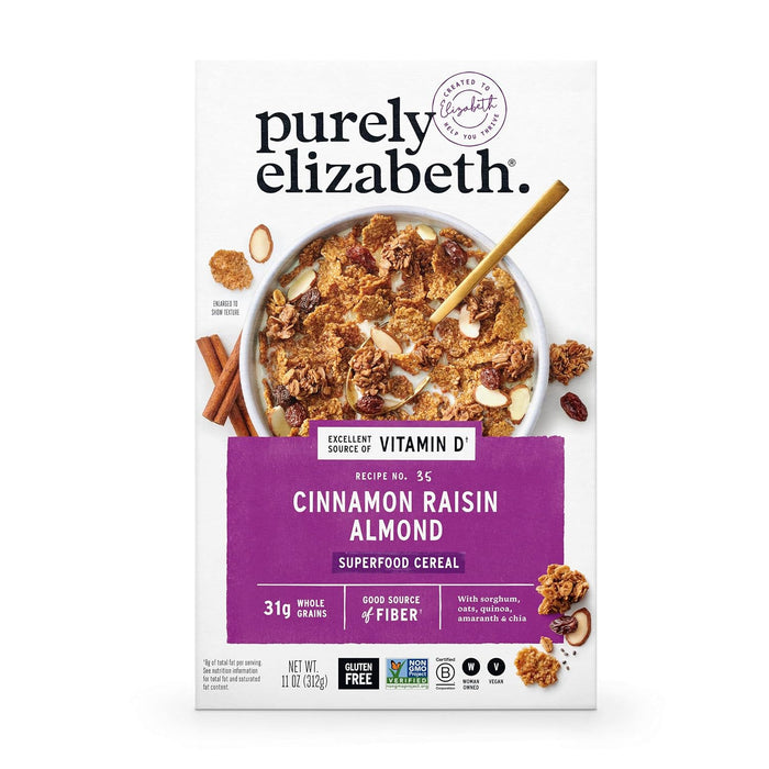 Purely Elizabeth Superfood Cereal Cinnamon Raisin Almond 11 OZ