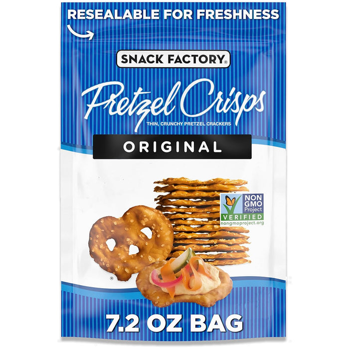 Snack Factory  Pretzel Crisps Deli Style Original Crackers  7.2 Oz