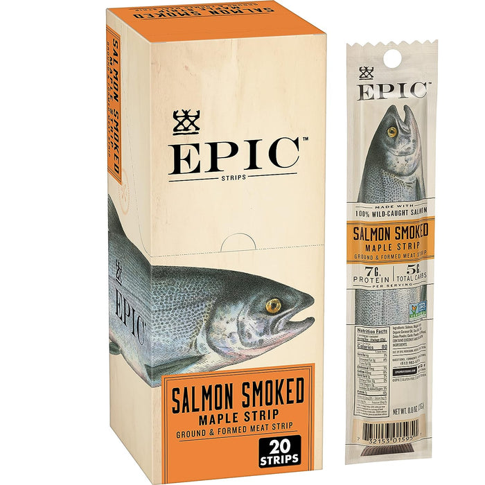 Epic International  Salmon Strip Smoked Maple Salmon Fillet   .8 Oz