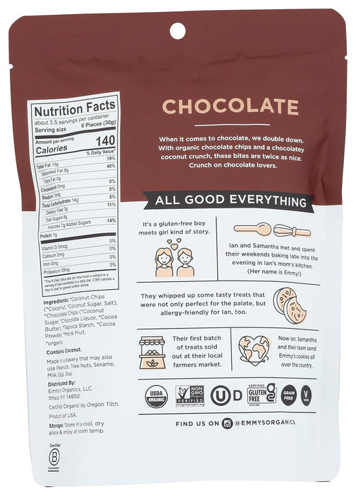 Emmys Organics Chocolate Coconut Crunch'ems 3.5 Oz